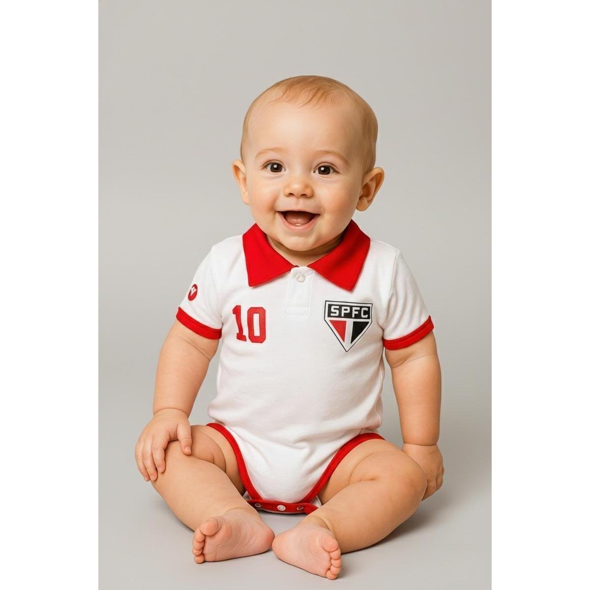 Body São Paulo Polo Bebê Torcida Baby Torcedor