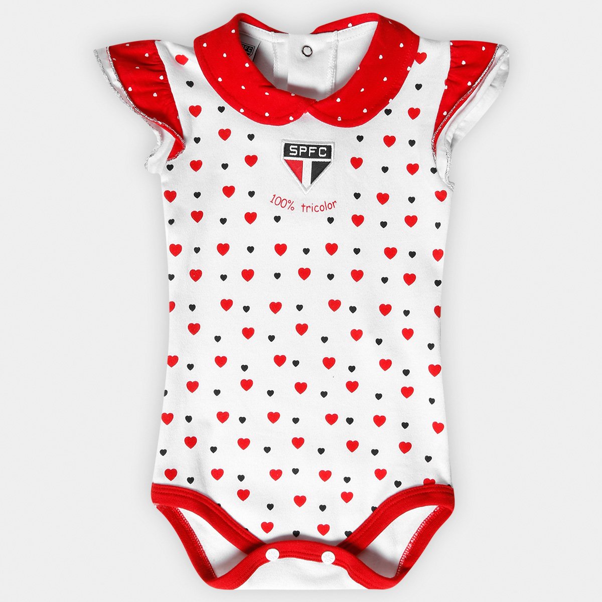 Body São Paulo Cotton Coração Bebê Infantil Rêve Dor Torcedor