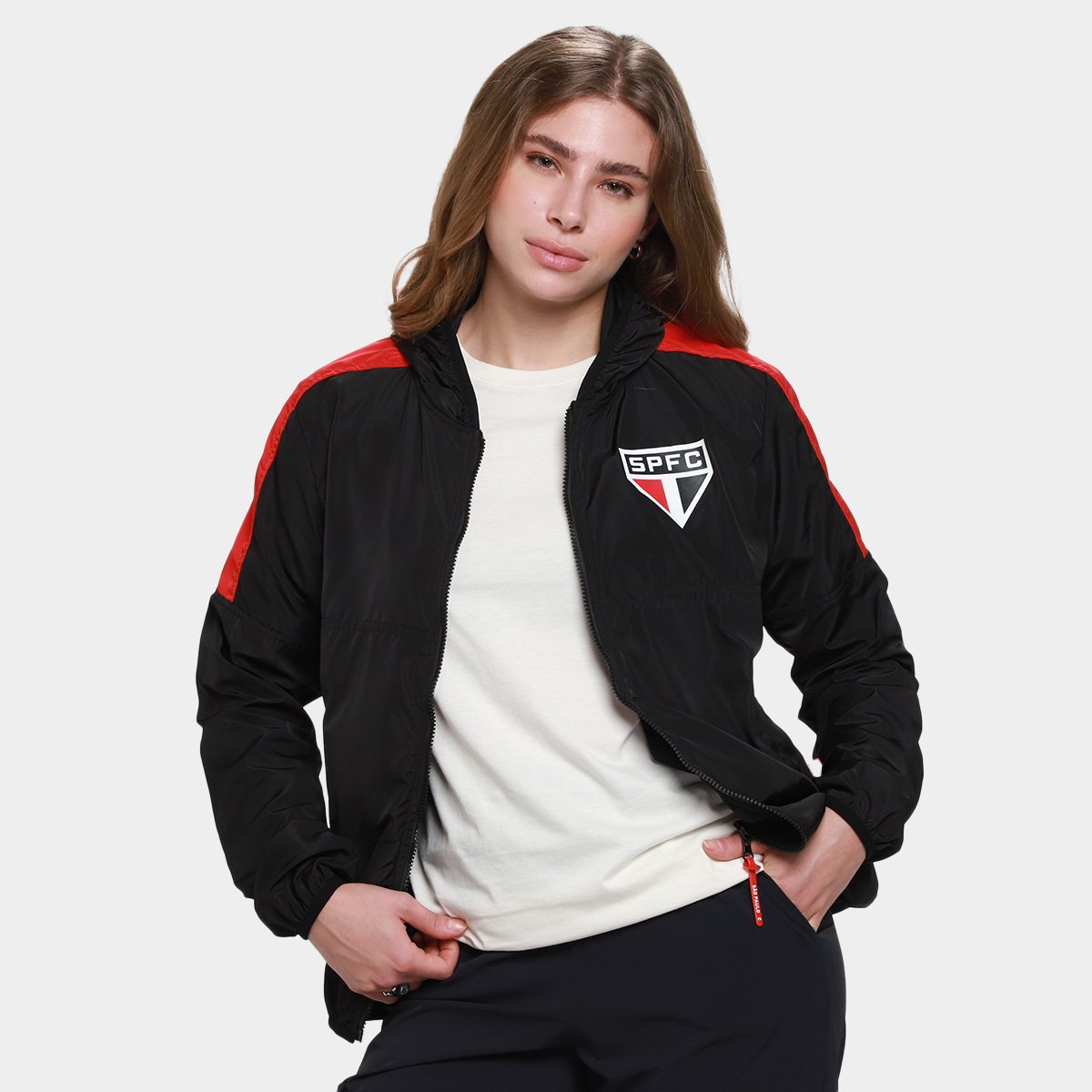 Surf Center São Paulo Orgulho Tricolor Corta-Vento Jaqueta Feminina