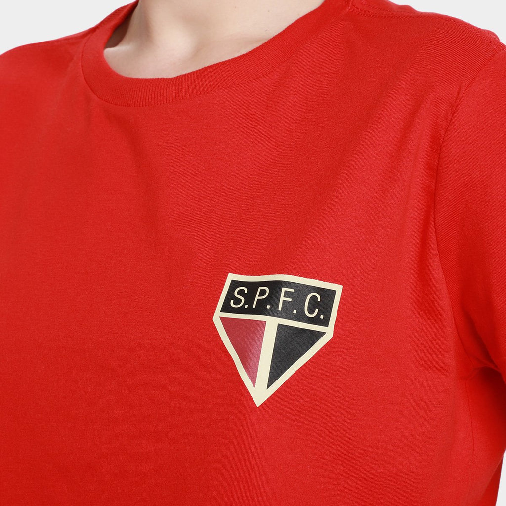 Camiseta São Paulo Cropped Oversized Raízes Feminina Surf Center