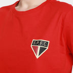 Camiseta São Paulo Cropped Oversized Raízes Feminina Surf Center