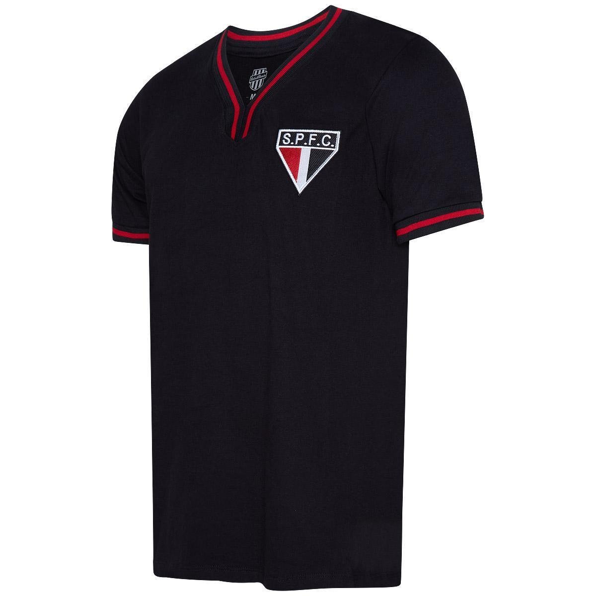Camisa São Paulo Retrô Vintage Preta Masculina Retrôgol