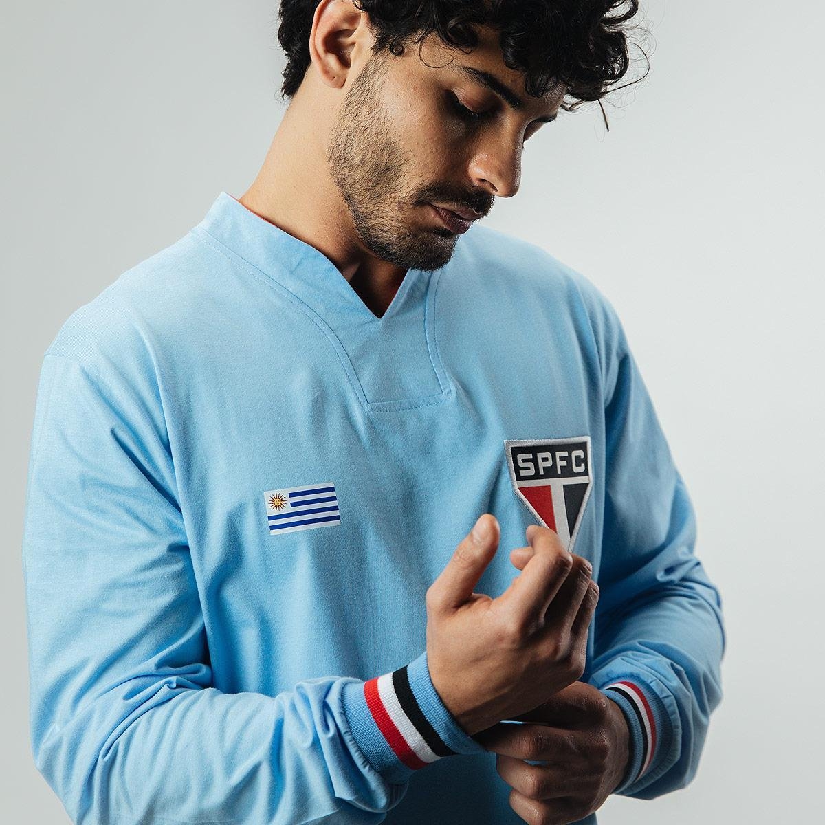Retrôgol São Paulo Retrô Uruguai Nº 5 Manga Longa Camisa Masculina
