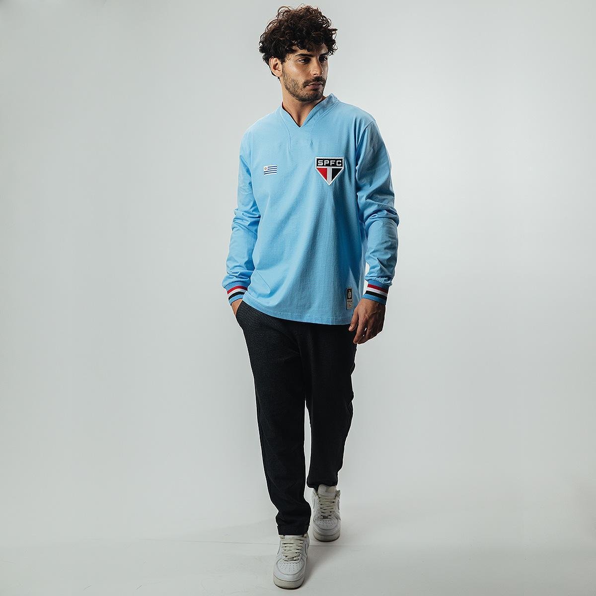 Retrôgol São Paulo Retrô Uruguai Nº 5 Manga Longa Camisa Masculina