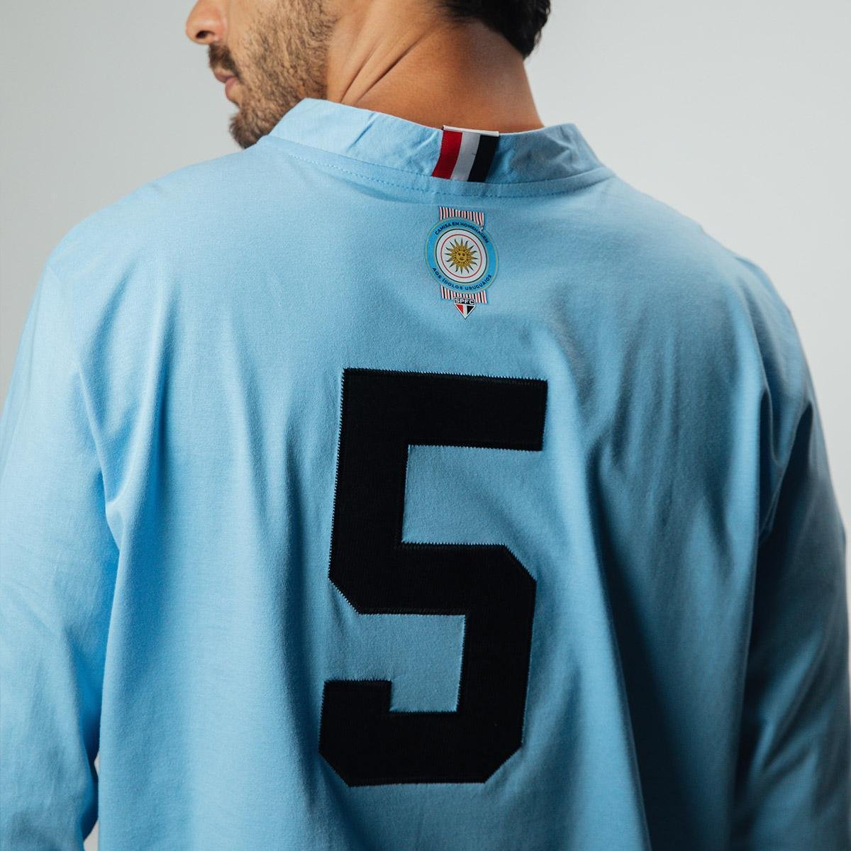 Retrôgol São Paulo Retrô Uruguai Nº 5 Manga Longa Camisa Masculina