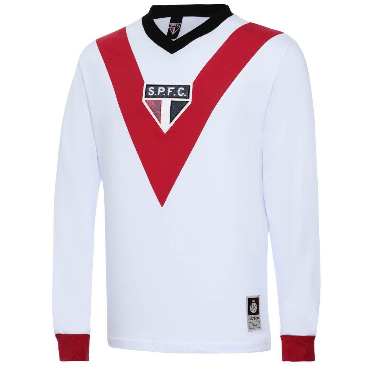 SPR São Paulo 1930 Manga Longa Camisa Retrô Masculina