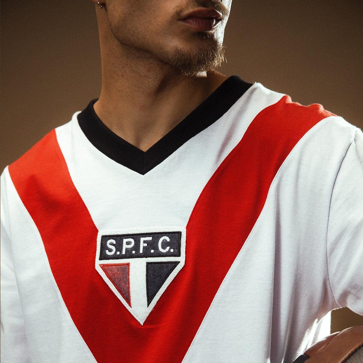 SPR São Paulo 1930 Manga Longa Camisa Retrô Masculina