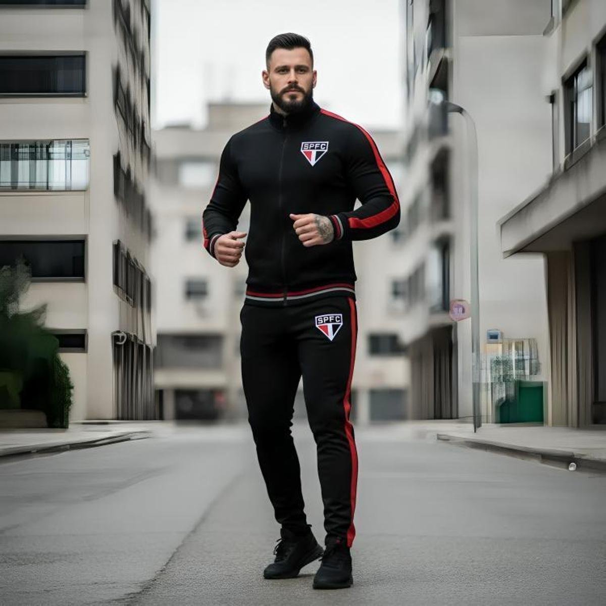 SPR São Paulo Escudo Bordado Agasalho Conjunto Masculino