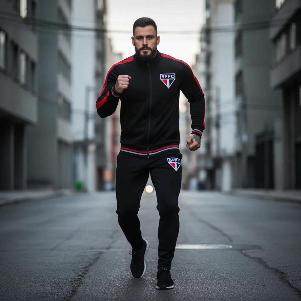 SPR São Paulo Escudo Bordado Agasalho Conjunto Masculino