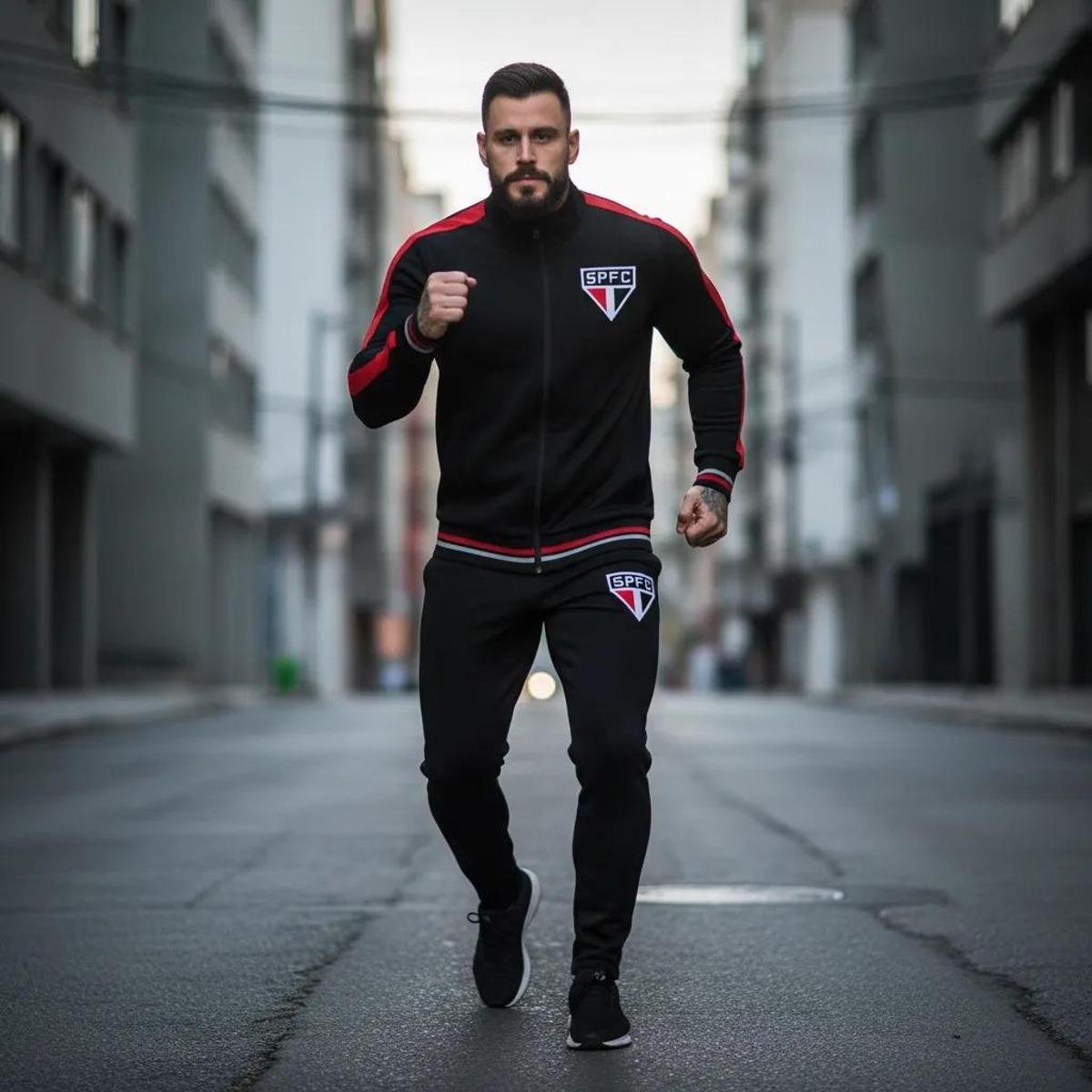 SPR São Paulo Escudo Bordado Agasalho Conjunto Masculino