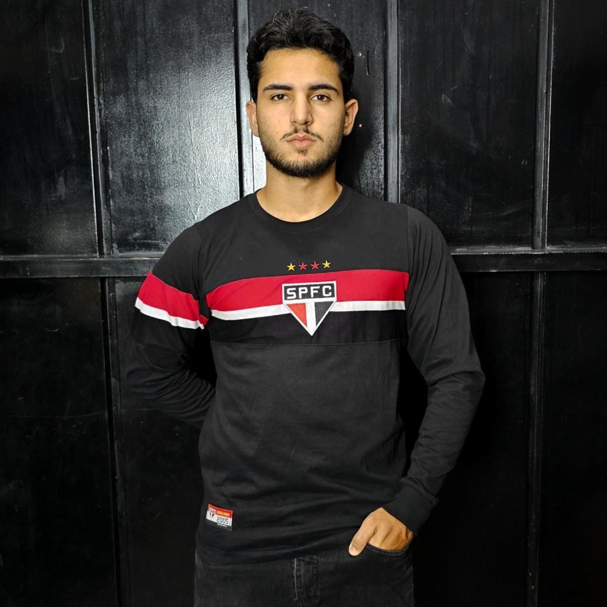 Licenciados São Paulo Retrô Goleiro 2005 Manga Longa Camisa Masculina